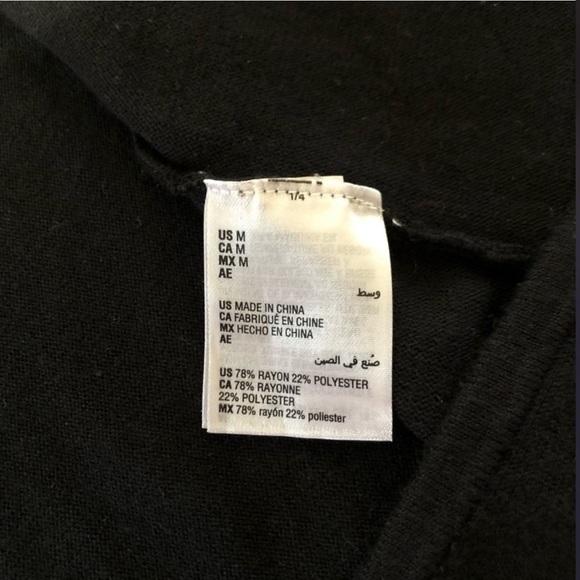 jm collection cut in front sweater black size:M - Picture 5 of 16